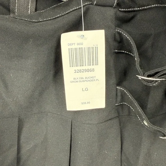 Social Collision Suspender Skirt Women L Black Pleated Grommet Goth Emo - Picture 3 of 10